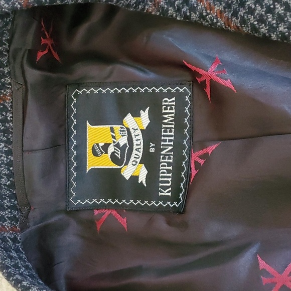 Vintage Long Plaid Trench Coat Blazer - Picture 6 of 9